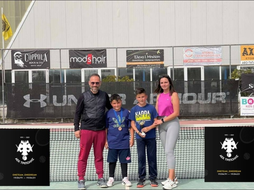 2η και 3η θέση για τα αδέρφια Μπαρουξή του ομίλου τένις της ΑΕΚ Τρίπολης