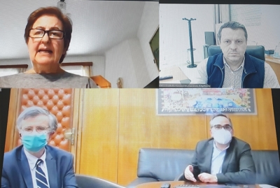 Τηλεδιάσκεψη Καμπύλη με Κοντοζαμάνη, Τσιόδρα και την Διευθύντρια του Κέντρου Υγείας Άστρους