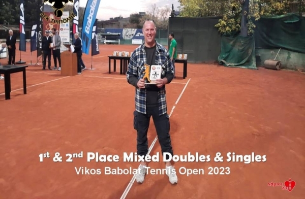 1η και 2η θέση για τον Ζωγραφάκη του ομίλου τένις της ΑΕΚ Τρίπολης στο Vikos Babolat Open 2023